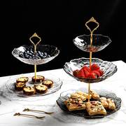 网红水果盘ins双层糖果蛋糕盘 北欧创意时尚现代客厅下午茶点心架