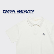 TRAVEL ISSUANCE 扬帆起航 夏季简约休闲设计感Polo领宽松短袖T恤
