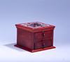 红木烟灰缸红酸枝，实木质高档烟缸木雕刻家居，摆饰方形烟盒商务