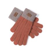 秋冬季针织羊毛手套男女情侣 户外骑行触屏耐磨五指防寒保暖手套