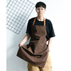 帆布围裙定制logo印字餐饮，专用防水工作服，男女家用厨房奶茶咖啡店