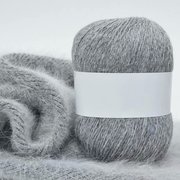 长毛水貂绒毛线团手工，编织6+6中粗羊，绒线机织貂绒宝宝围巾线