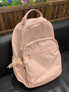 大容量!粉色防水双肩包女2024春夏韩版学生，休闲旅行电脑背包