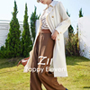 Z11 studios2024夏季风衣女士中长款米杏色纯色高级感外套大衣女
