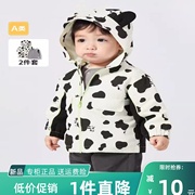 商场同款品牌折扣童装宝宝外套男童上衣婴儿造型连帽两件套萌