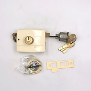 佳菱老式外装门锁全铜木门防盗锁两件式门锁117内开大门锁带钥匙
