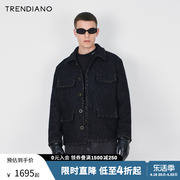 trendiano经典系列绵羊毛小香风，合身呢料外套男冬季