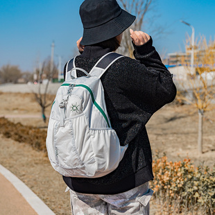 户外超轻折叠双肩包登山旅游便携小背包轻薄皮肤包女白色2023