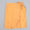 外贸黄色棉麻半身裙16L77412高腰系带不规则叠片春夏气质中裙