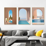 地中海风格装饰画现代简约客厅房间卧室玄关床头挂画民宿酒店壁画