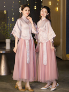 新中式伴娘服女秋季香槟色，闺蜜装姐妹团，结婚秀禾礼服大码显瘦