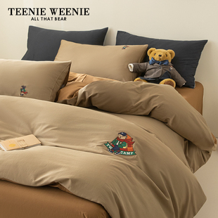 TeenieWeenie小熊2024四件套全棉纯棉床单被套三件套床上被罩