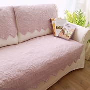 纯棉水洗棉沙发垫花边防滑绗缝布艺沙发套四季通用简约沙发巾坐垫