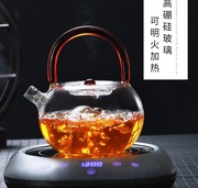 沸水壶玻璃煮水壶提梁壶加厚耐高温煮茶玻璃茶具花茶壶泡茶壶