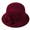 秋冬季女帽圆顶礼帽毛呢，女士盆帽时装帽子，圆帽冬季女帽时装帽子