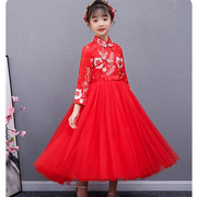 女童礼服公主裙主持人花童女孩裙子钢琴走秀演出服冬季洋气连衣裙