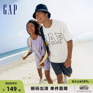 断码Gap男女装重磅T恤LOGO纯棉运动809021夏季情侣短袖