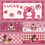 草莓熊鼠标垫超大女生粉色，家用可爱游戏，卡通办公电脑键盘大号桌垫