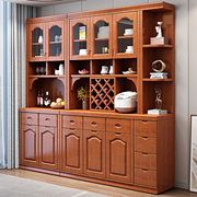 高档实木餐边柜现代中式酒柜，靠墙组合客厅一体储物柜橱柜厨房茶水