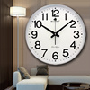 现代客厅时尚钟表卧室挂钟，办公室墙钟16英寸静音，圆形黑色个性时钟
