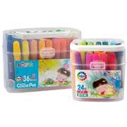 西瓜太郎2436色粗头水彩笔，套装幼儿童美术，绘画涂鸦画笔手提桶装