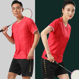 羽毛球短袖女运动服套装男速干2022新夏季(新夏季)球衣比赛训练乒乓球队服