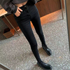 加绒黑色牛仔裤女2023秋冬季修身显瘦弹力高腰紧身小脚铅笔长裤子