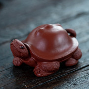 宜兴紫砂茶宠龟摆件大红袍长寿乌龟雕塑茶具茶盘配件创意可养