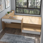 榻榻米床柜一体现代简约小户型卧室，组合家具收纳储物书桌一体床