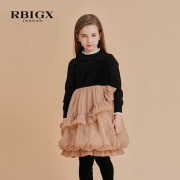 RBIGX瑞比克童装秋季潮流设计感休闲灯笼裙女童蓬蓬连衣裙