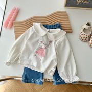 女童娃娃领打底衫0-5岁春季韩国童装女宝宝小兔上衣婴儿春装AY402