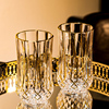 家用水晶玻璃描金玻璃杯客厅水杯套装轻奢高身刻花玻璃杯果汁杯