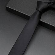 男士黑色细窄领带正装商务职业西装潮流韩版校园风轻奢年轻手打款
