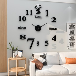 网红钟表挂钟客厅家用时尚，个性创意时钟挂墙简约现代装饰表免打孔