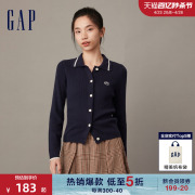 欧阳娜娜(欧阳娜娜)同款gap女装春季运动学院风，毛衣高级时尚针织开衫