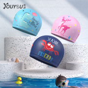 儿童泳帽男童女童防水不勒头专业硅胶，pu游泳帽子，卡通宝宝泳帽可爱