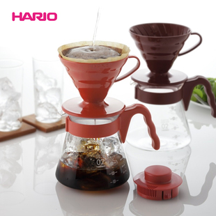 hario咖啡壶v60玻璃滴漏式过滤杯手冲咖啡，器具套装vcsd