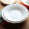 白色盘子高级感浮雕家用纯白骨瓷餐具7.5寸8英寸汤盘菜(汤盘菜)盘深盘菜碟