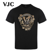 同款VJC/威杰思2024年夏季男装圆领T恤印花烫钻短袖