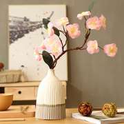 高档日式简约白色陶瓷花瓶，套装仿真梅樱花，套装装饰品中式禅意茶几