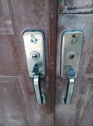 万嘉防盗门把手罗普斯金锁老式防盗门锁双开门锁不锈钢拉手