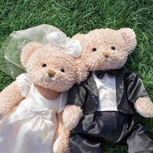 压床娃娃一对结婚高档摆件礼物婚房布置公仔情侣玩偶婚纱熊
