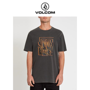 volcom钻石男装户外品牌，潮牌纯棉t恤2023夏季圆领，短袖上衣男
