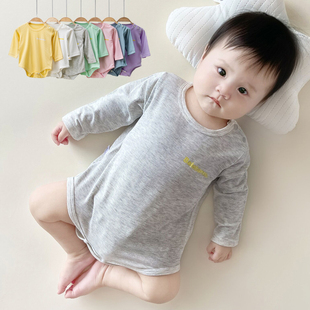 婴儿连体衣宝宝护肚哈衣春秋季长袖，打底衫男女宝宝，三角哈衣包(哈衣包)屁衣