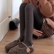 秋冬季加厚加绒咖啡色打底裤女保暖烟灰色连裤袜显瘦奶咖色打底袜