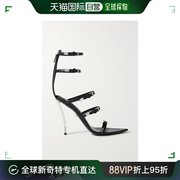 香港直邮潮奢 Versace 范思哲 女士Pin-Point 搭扣皮革凉鞋