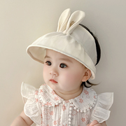 宝宝遮阳帽子夏季薄款儿童，防晒太阳帽可爱超萌男女婴儿出游空顶帽