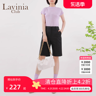 Lavinia 西装短裤女夏薄款港味直筒五分裤高腰休闲OL通勤裤Q13K80