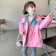 女童加厚外套2022冬装儿童韩版洋气棉服宝宝冬季夹棉冲锋衣潮
