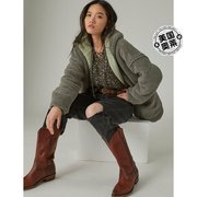 Lucky Brand 女式双面高绒开衫 - 深绿色 美国奥莱直发